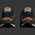 Stylish New Balance Lifestyle Sneakers With Navy Blue Orange Camouflage And White Sole