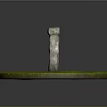 Stone Structure Featuring Two Standing Stones And Lintel On Circular Grass Base 3d model