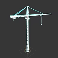 Industrial Tower Crane For Construction Site With Steel Structure And Lifting Function 3d model