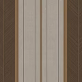 Modern Interior Wall Design With Beige Vertical Panels Brown Feather Texture And Golden Trim