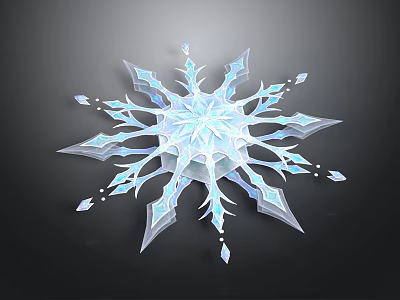 Snowflake Shaped Plant With Delicate White Petals And Intricate Design Structure 3d model