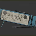 Blue Medical Oscilloscope Featuring Waveform Display Control Knobs Cable And Stand