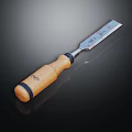 High Quality Carpenter Chisel With Wooden Handle And Sharp Metal Blade 3d model