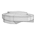 Modern Brown Stone Coffee Table With Irregular Geometric Design And Textured Surface