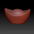 Modern Sculpture Carving Bowl Shaped White with Pink Rim and Smooth Surface on Reflective Base