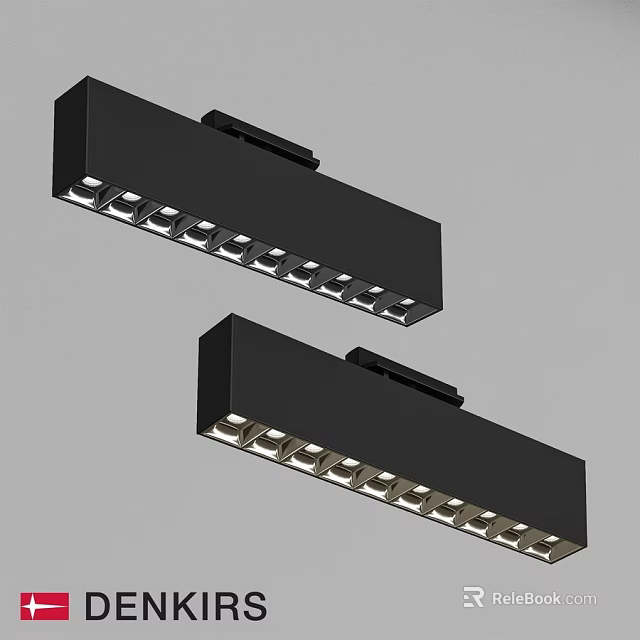 Black Long Strip LED Downlights And Spotlights For Home Ceiling Lighting 3d model 