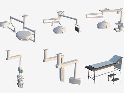 Medical Equipment Including Surgical Lights Operating Tables And Medical Pendants For Hospitals 3d model