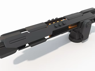 thickened gun industrial machinery machine gun cylinder body hard surface high tech industrial parts 3d model