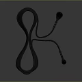 Black Coiled Computer Data Cable With Two End Connectors For PC