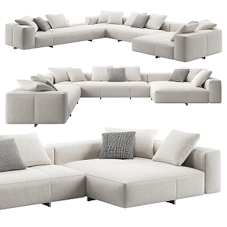 Minotti people sofa pillow corner sofa 3d model