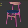 Modern Wooden Dining Chair with Curved Backrest and Black Cushioned Seat