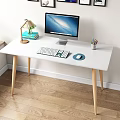 Modern desk chair computer desk 3d model