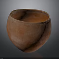 Artisan Hand Carved Orange Terracotta Pottery Vessel With Textured Surface