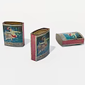 Vintage Metal Storage Boxes With Colorful Illustrations And Retro Designs