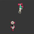White Roller Skates With Pink Laces Green Accents And Pink Wheels