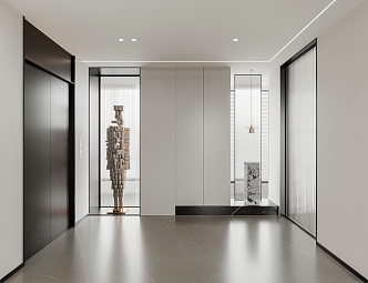 modern elevator hall 3d model