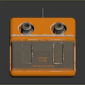 Orange Portable Equipment with Top Handle and Round Control Knobs Gray Panel Design Structure 3d model