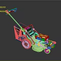 Modern Agricultural Mower With Black And Orange Design Wheeled Structure And Cutting System
