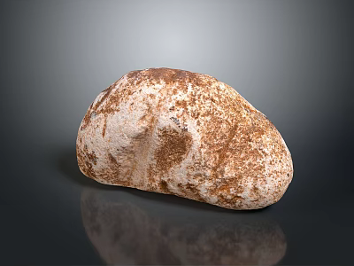 Brown White Textured Natural Stone and Wood Like Surface with Black Background Reflection 3d model