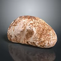 Brown White Textured Natural Stone and Wood Like Surface with Black Background Reflection