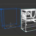 Modern mainframe computer chassis 3d model