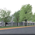 Modern School Building Complex With Sports Field Running Track And Surrounding Greenery