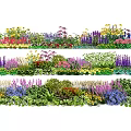 Vibrant Garden Flower Bed With Various Plant Species And Colorful Blooms Arrangement