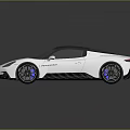 Silver Sports Car With Sleek Modern Aerodynamic Design And Shiny Exterior