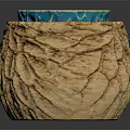 Colorful Blue And Beige Decorative Vases With Crackle Textured Surfaces