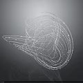 Modern Household Supplies with Abstract Spiral Shape White Lines and Reflective Dark Background Design