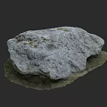 Natural Stone and Wood Decorative Piece with Mossy Surface and Earthy Design