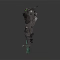 Futuristic Mechanical Game and Movie Character with Purple Accents and Green Glowing Parts