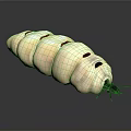 White Larva Like Game Movie Character With Red Spots Curved Body And Small Head