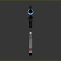 Tactical Weapon Pistol With Silencer And Detachable Silver Red Stripe Magazine