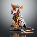 Anthropomorphic Mouse Character In Decorative Ornate Outfit With Colorful Scarf Details