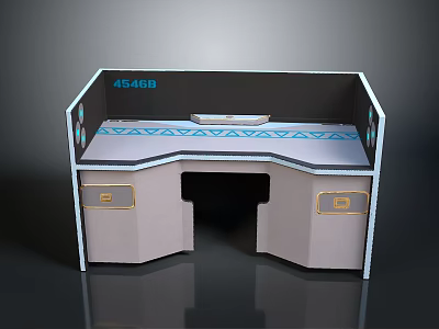 AG44B Console Table With Blue Decorative Pattern And Two Drawers 3d model