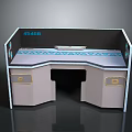 AG44B Console Table With Blue Decorative Pattern And Two Drawers 3d model