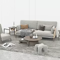 Modern Sofa Coffee Table Set Design With Throw Pillows Blanket Side Tables And Rug 3d model