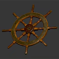 Classic Wooden Ship Wheel Essential For Traditional Water Vessels Navigation