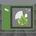 Tall Arbor In Modern Glass Curtain Wall Building Courtyard With Lawn Stone And Deer Sculpture
