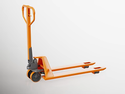 Orange Manual Pallet Truck Hardware Tool For Efficient Industrial Material Handling 3d model