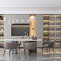 Minimalist Modern Light Luxury Restaurant Door Wall Cabinet 3d model