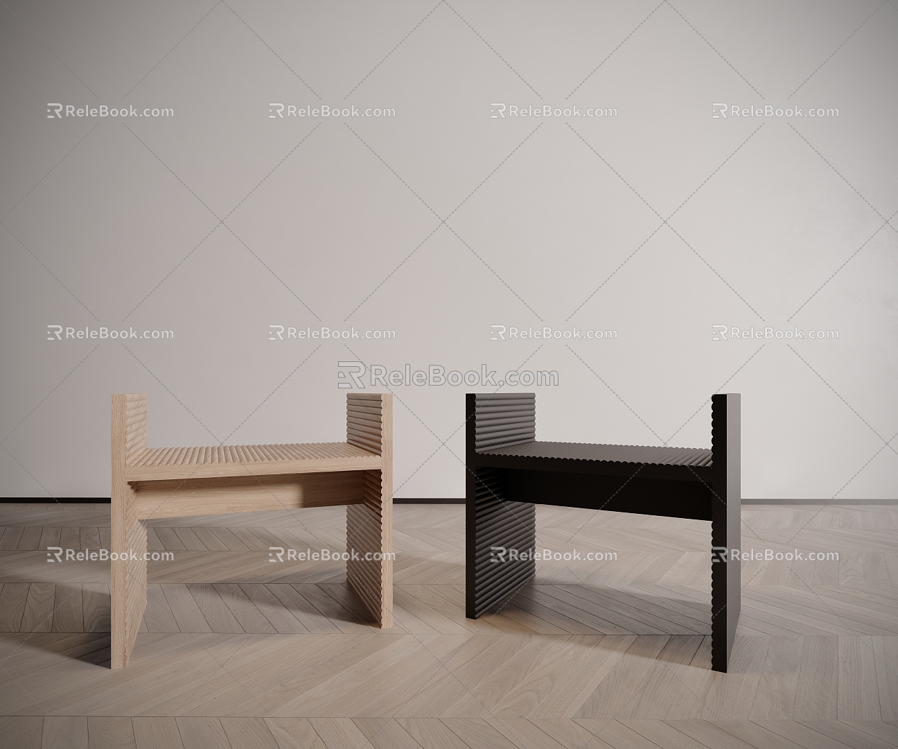 Modern single stool 3d model