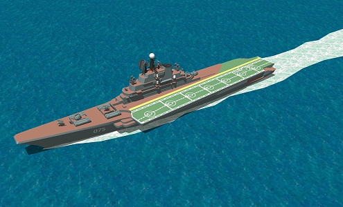 Modern aircraft carrier warship 3d model