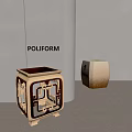 New Chinese Dining Table Stool Square Stool 3d model