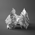 White Abstract Irregular Decorative Ornament Set Featuring Hollow Out Design For Modern Home Decor