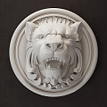 European Lion Head Wall Decoration Lion Head Sculpture 3d model