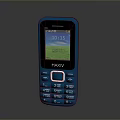 Blue MAXIV Feature Phone With Screen Showing Time Date And Numeric Keypad 3d model