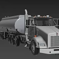 White Tanker Truck With Large Cargo Tank And Heavy Duty Transport Features