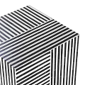 Modern Cube Shaped Stool With Black And White Vertical Striped Pattern 3d model